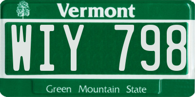VT license plate WIY798
