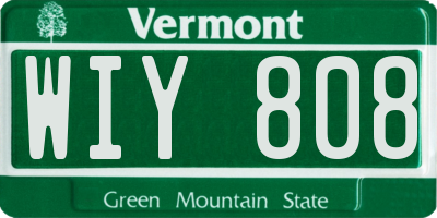 VT license plate WIY808
