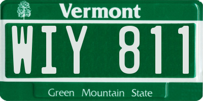 VT license plate WIY811