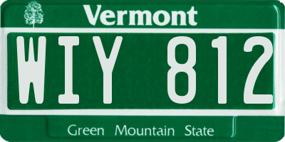 VT license plate WIY812