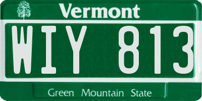 VT license plate WIY813