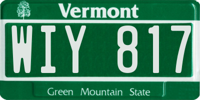 VT license plate WIY817