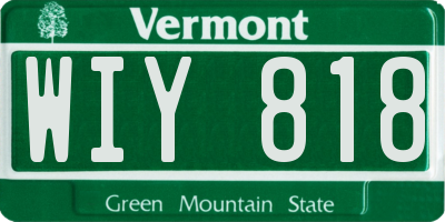 VT license plate WIY818