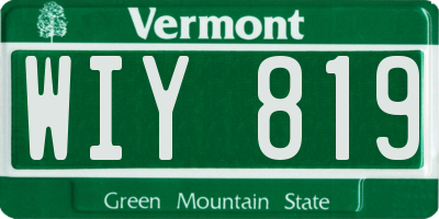 VT license plate WIY819