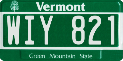 VT license plate WIY821