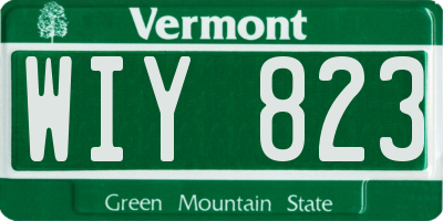 VT license plate WIY823