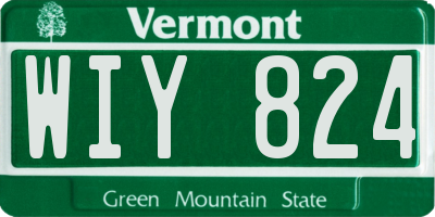 VT license plate WIY824