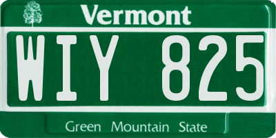VT license plate WIY825