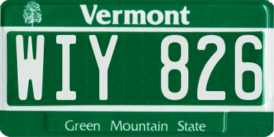 VT license plate WIY826