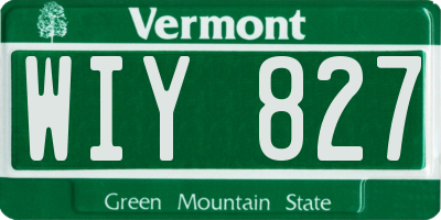 VT license plate WIY827