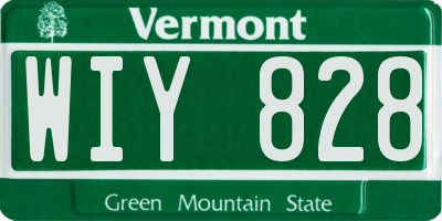 VT license plate WIY828