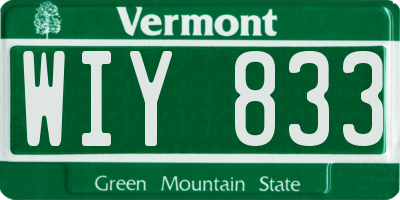 VT license plate WIY833