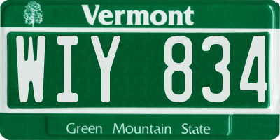 VT license plate WIY834