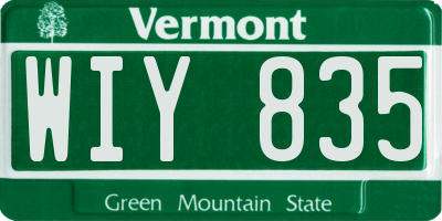 VT license plate WIY835