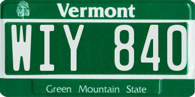 VT license plate WIY840