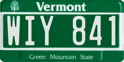 VT license plate WIY841