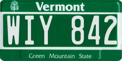 VT license plate WIY842