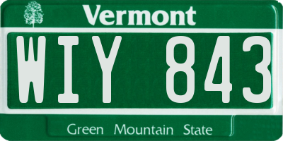 VT license plate WIY843