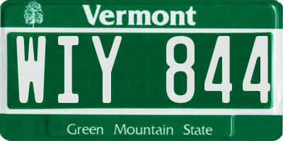VT license plate WIY844
