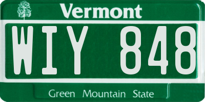 VT license plate WIY848