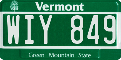 VT license plate WIY849
