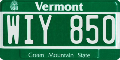 VT license plate WIY850