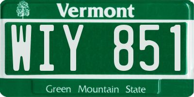 VT license plate WIY851