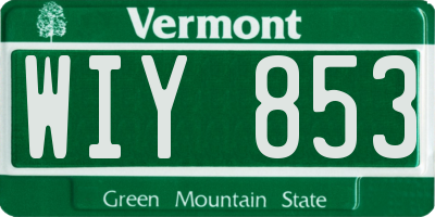VT license plate WIY853
