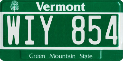 VT license plate WIY854