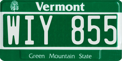 VT license plate WIY855