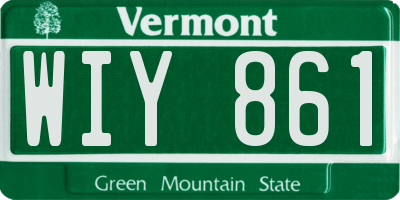 VT license plate WIY861