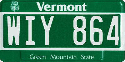 VT license plate WIY864