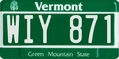VT license plate WIY871