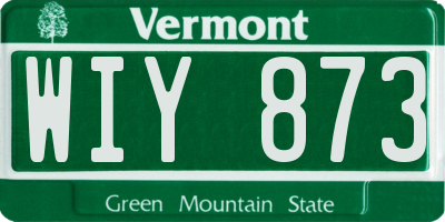VT license plate WIY873