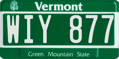 VT license plate WIY877