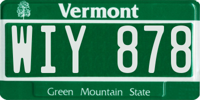 VT license plate WIY878