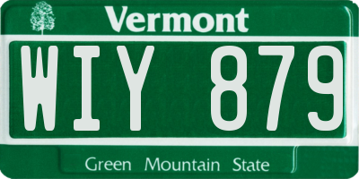 VT license plate WIY879