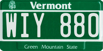 VT license plate WIY880
