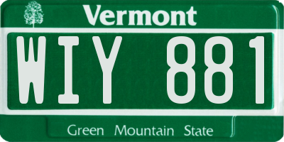 VT license plate WIY881