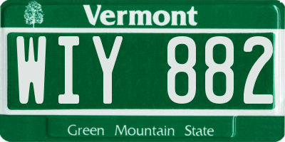 VT license plate WIY882