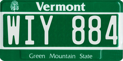 VT license plate WIY884