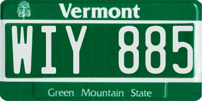 VT license plate WIY885
