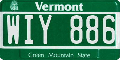 VT license plate WIY886