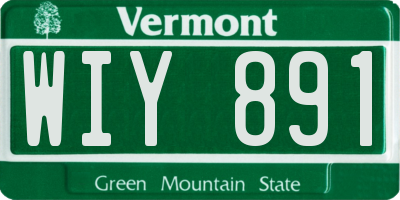 VT license plate WIY891