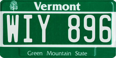 VT license plate WIY896