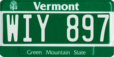 VT license plate WIY897