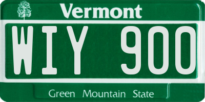 VT license plate WIY900