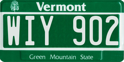 VT license plate WIY902
