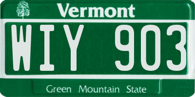 VT license plate WIY903
