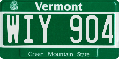 VT license plate WIY904